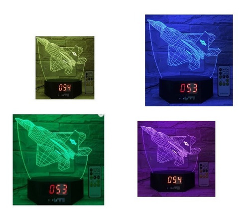 Reloj Con Lámpara Led 3d Ilusión Mejor Regalo Hogar