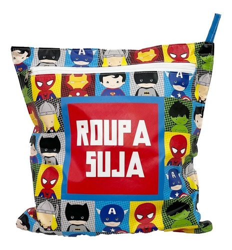 Organizador Roupa Suja/ Limpa  Super Heróis - Dupla Face 