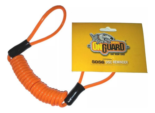 Imagen 2 de 5 de Cable Recordatorio Para Candado De Disco Moto Onguard 8056 Color Naranja