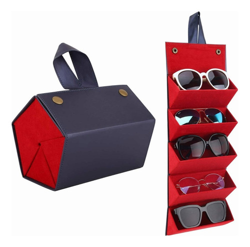 Organizador De Lentes De Sol Con 5 Ranuras, Funda De Viaje