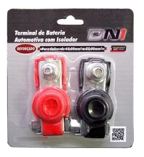 Kit 2 Peças Terminal Para Bateria Com Isolador Dni7573