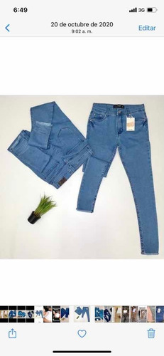 Jeans B2u De Dama De Moda Azul, Negro, Blanco Ananas