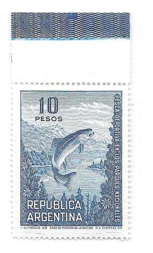 Argentina  Gj 1639 Pesca Ordinaria Mint 977 Sin Filigrana