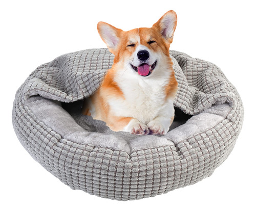 Cama Para Perros Con Cueva De Cubierta, Acogedora Cama Para.