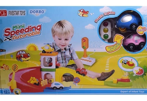 Imagen 1 de 10 de Pista De Auto Y Helicoptero Primer Infancia C/lanzador Fibro