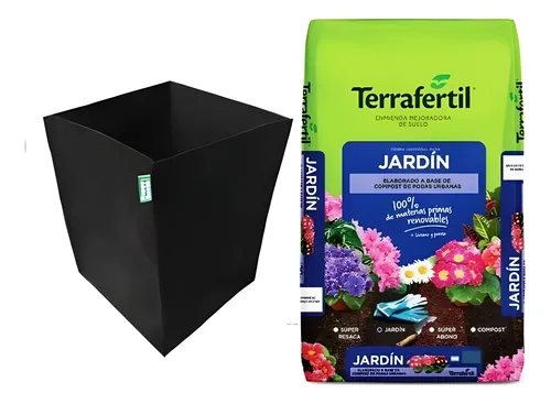 comprar Combo Maceta Geotextil Happy Roots 60 L Tierra Fertil 50l