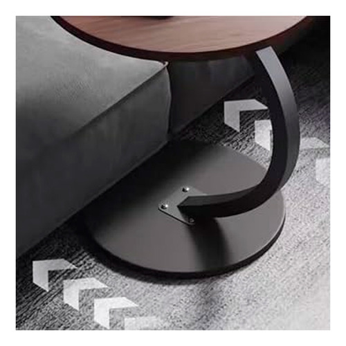 Blanco - 61 - Mesa Lateral Con Diseño Curvo Para Sala Y Dorm