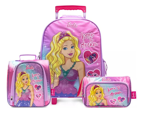 Pack Maleta Ruedas Barbie Dream Oficio Lonchera Cartuchera