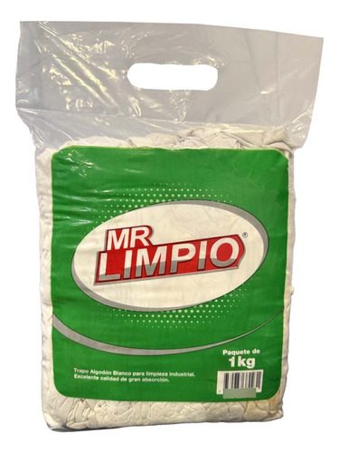Mr. Limpio - Trapo Blanco Algodón Pqte. De 1 Kilo