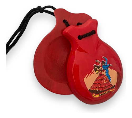 Castañuelas De Madera Flamencas 1 Unidad (para Una Mano)