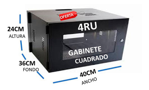 Gabinete De Pared 4ru Cuadrado Metalico