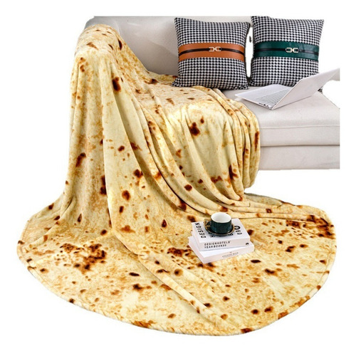 Imagen 5 de 10 de Manta De Tortilla De Franela Redonda De Burrito Mexicano