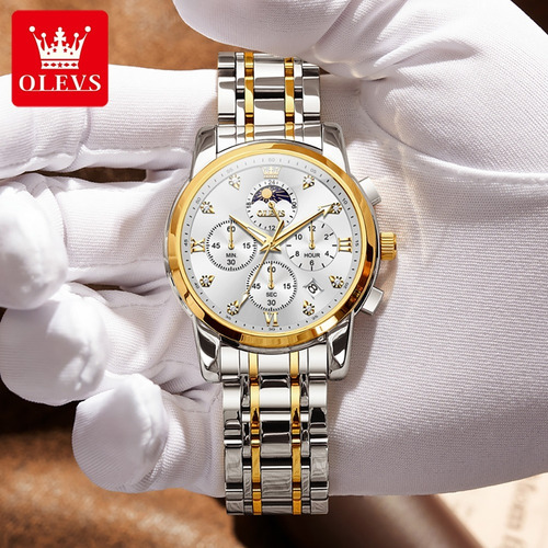 Reloj Olevs Diamond Calendar Moon Phase Business