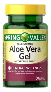 Aloe Vera Gel Spring Valley 50 Capsulas Imp Eua