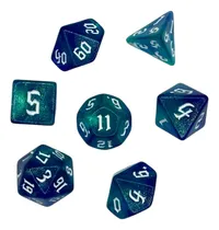Comprar Set 7 Dados Juegos De Rol - Turquesa Y Azul Marmoleado T \u002F G