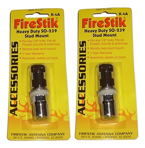 2 Firestik K-4a Resistente Cb Radio Antena Montagem So-239