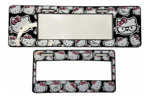 Juego De Portaplacas Hello Kitty Negro Europeo 