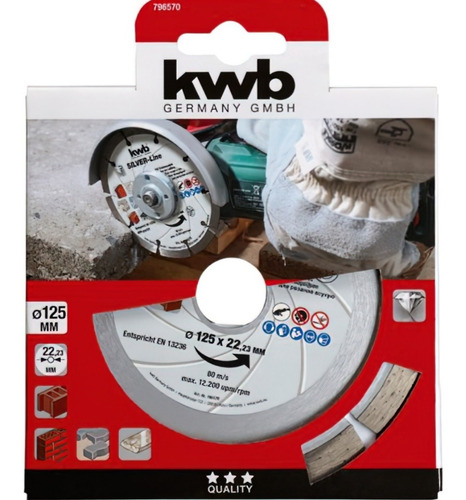 Imagen 2 de 10 de Disco Acanaladora De Muro 125mm Diamantado Segmentado 5 PuLG