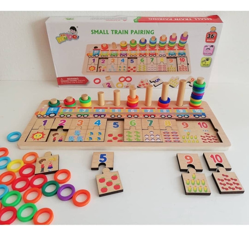 Tablero Montessori Numérico Domino Didáctico Madera -463