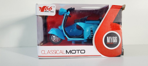 Moto Scooter Vespa 1:14 Classical 66 Ming Ying Azul