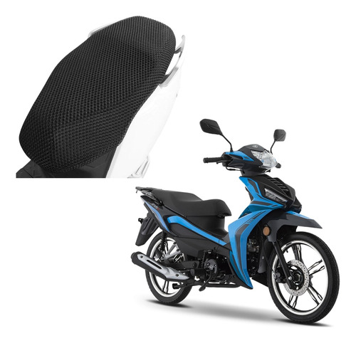 Funda Cubre Asiento Malla Mesh Negra Moto Italika At-125 Rt