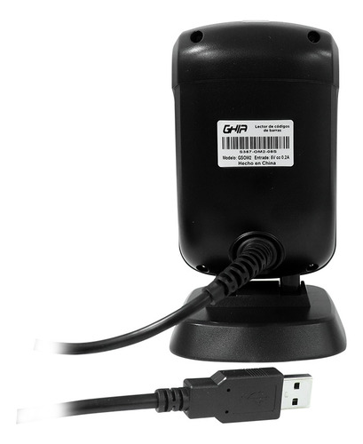 Lector De Codigo De Barras Ghia Omnidireccional Usb 2 Metros Color Negro