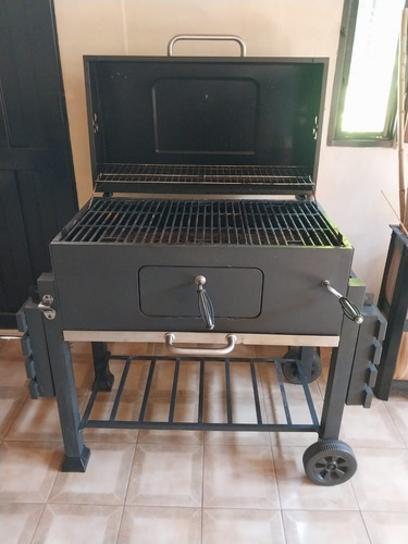 Parrilla Bbq Grill Carbon Movil Doble Mesada Covertor