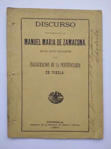 Discurso Pronunciado Por El Lic. Manuel M.de Zamacona 1891