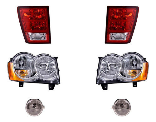 Paq Calaveras Y 4 Faros Grand Cherokee 2008/2010 Depo