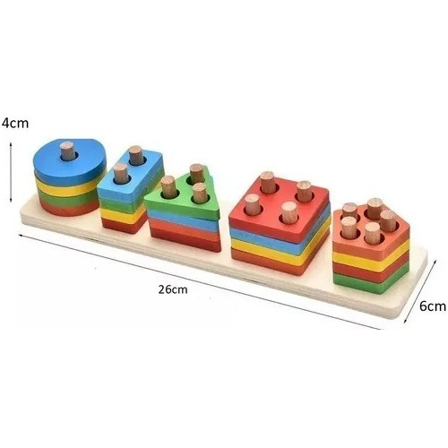 Tabla Didáctica 5 Figuras Geométricas Para Encajar Directo