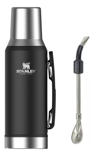 Set Mate System Stanley 1.2 Lts Y Bombilla Spoon Negro 