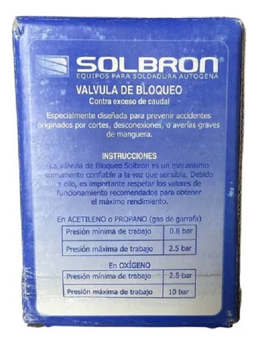 Valvula Corta Flujo Bloqueo Oxigeno - Solbron