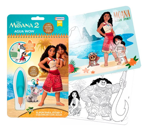 Agua Wow Moana 2 Album Para Colorear Con Agua Original De Ta