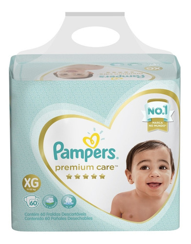Pañales Pampers Premium Care sin género  XGPañales Pampers Premium Care sin género XG