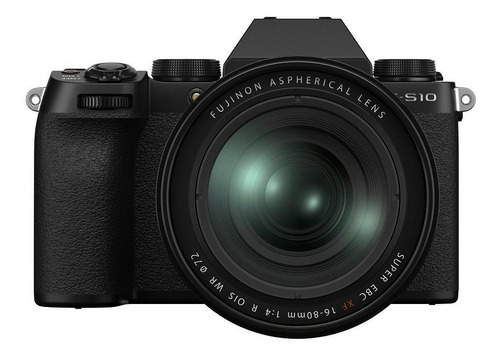  Fujifilm Kit X-S10 + lente XF 16-80mm mirrorless cor  preto