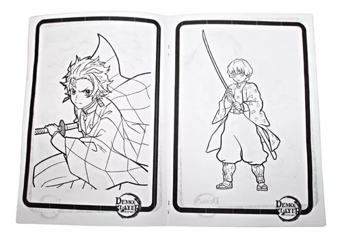 Ygt10Pages / Book Anime Demon Slayer: Quadro De Desenho Para Colorir  Kimetsu No Yaiba - Escorrega o Preço