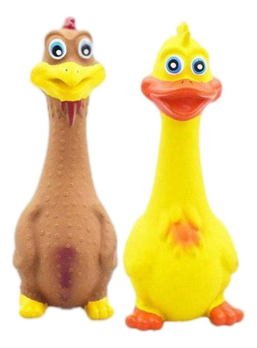 2 Piezas De Pollo De Goma Gritando Cachorro Estridente