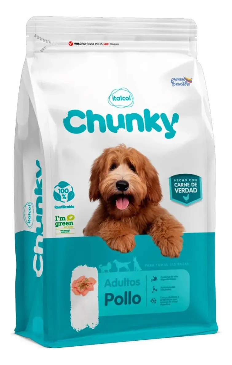 Alimento Chunky CHUNKY ADULTO POLLO 25 KG para perro adulto todos los tamaños sabor pollo de 9 kg