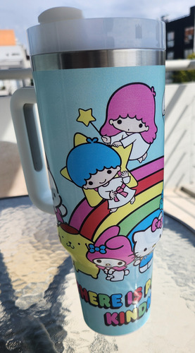 Vaso Térmico Hello Kitty Modelo 4 Verde Corazones