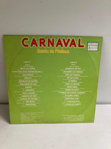 Lp Carnaval. Banda Do Pinduca 1982 (Usado)
