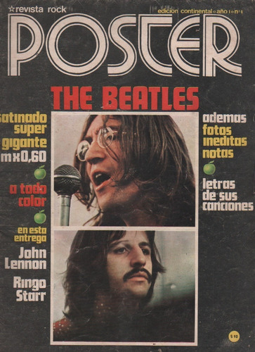 Super Poster Nº 1 * The Beatles * Años 70 - 90 X 60 Cm (Usado)