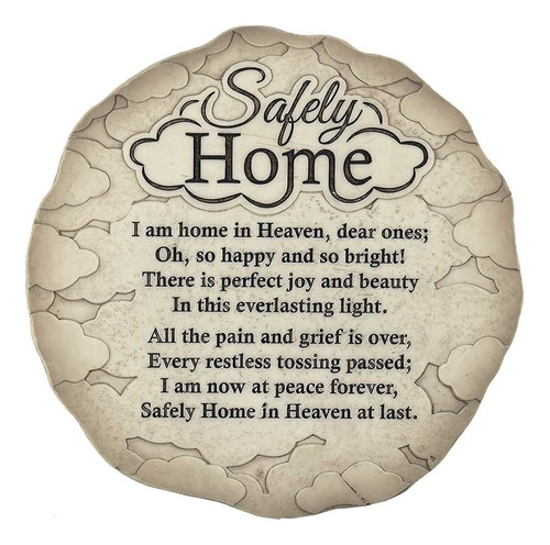 Dicksons Safely Home Memory Quote Textured 9.75 X 9.75 Resin