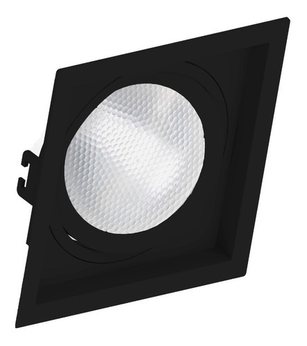 Kit 2 Spot Embutir Par30 Quadrado Recuado + Lampada Led 10w Cor Preto Cor da luz Branco Frio 6500K 110V/220V (Bivolt)