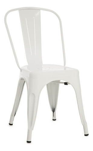 Cadeira Decorativa Em Aço Com Pés Fixos Anima Branco