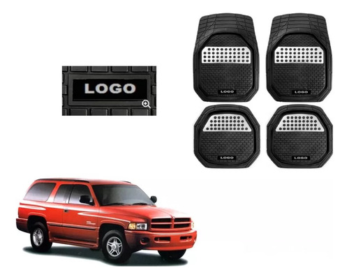 Tapetes 4pz Bandeja 3d Logo Dodge Ramcharger 1995 - 1999