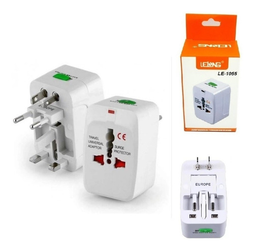 Imagem 1 de 6 de Adaptador De Tomada Universal Padrao Uk Eua Asia Bivolt