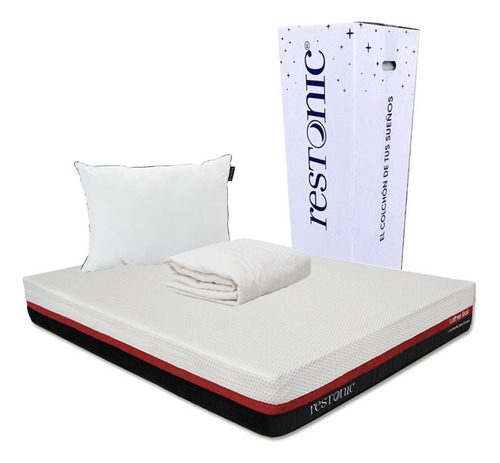Colchón King Size Restonic Roll + Almohada One + Protector 