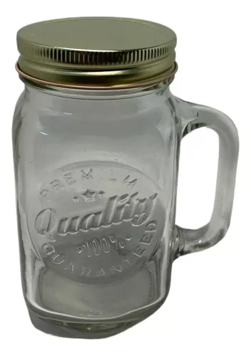 6pzs Mason Jar Frasco Tarro Popote Tapa Colores Taza Vidrio