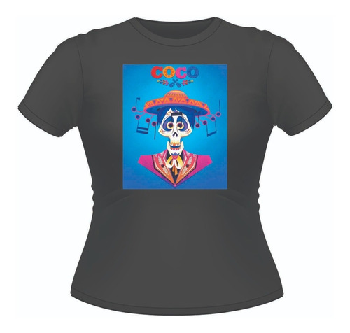 Polera Mujer Algodon Premium Coco Pelicula Disney