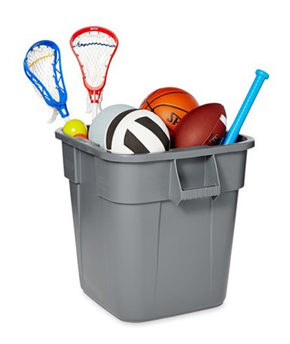 Rubbermaid® Cesto Bote De Basura Cuadrado, 106 Lts C/ Asas Color Gris
